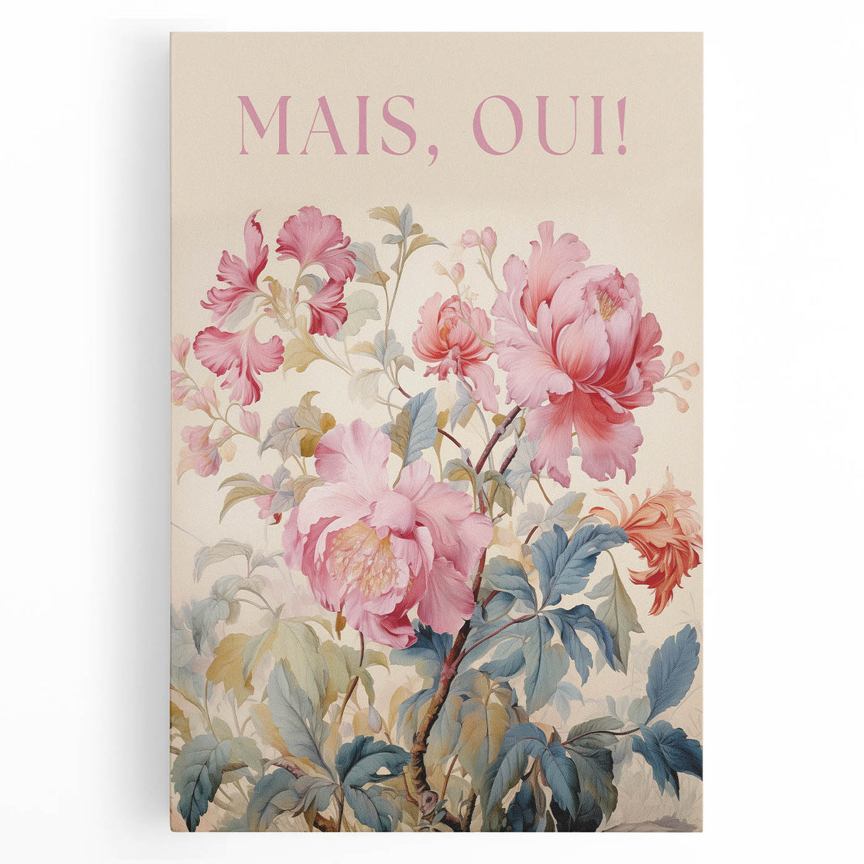 Electric Wall Art - Elegant Floral Painting with Typography - Modern Decor