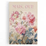 Electric Wall Art - Elegant Floral Painting with Typography - Modern Decor