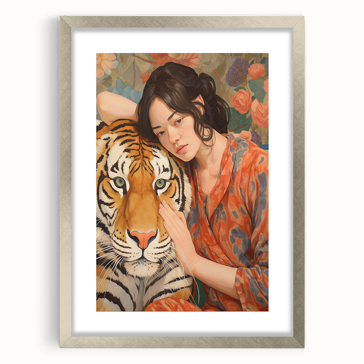 Electric Wall Art - Bold Portrait with Tiger Painting - Modern Decor