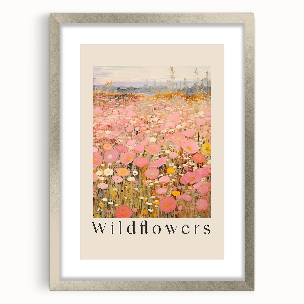 Electric Wall Art - Wildflowers Landscape Painting - Modern Floral Decor