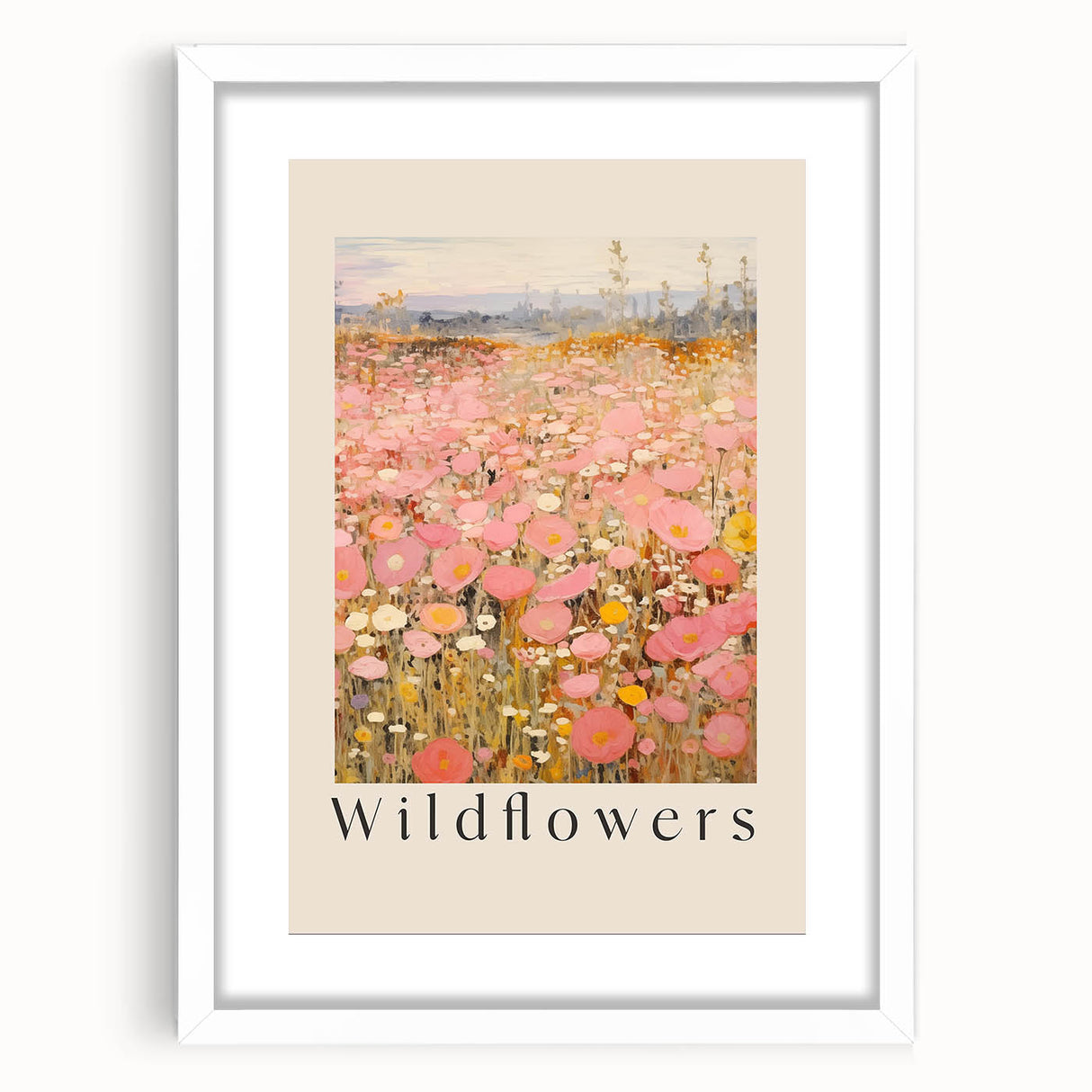 Electric Wall Art - Wildflowers Landscape Painting - Modern Floral Decor