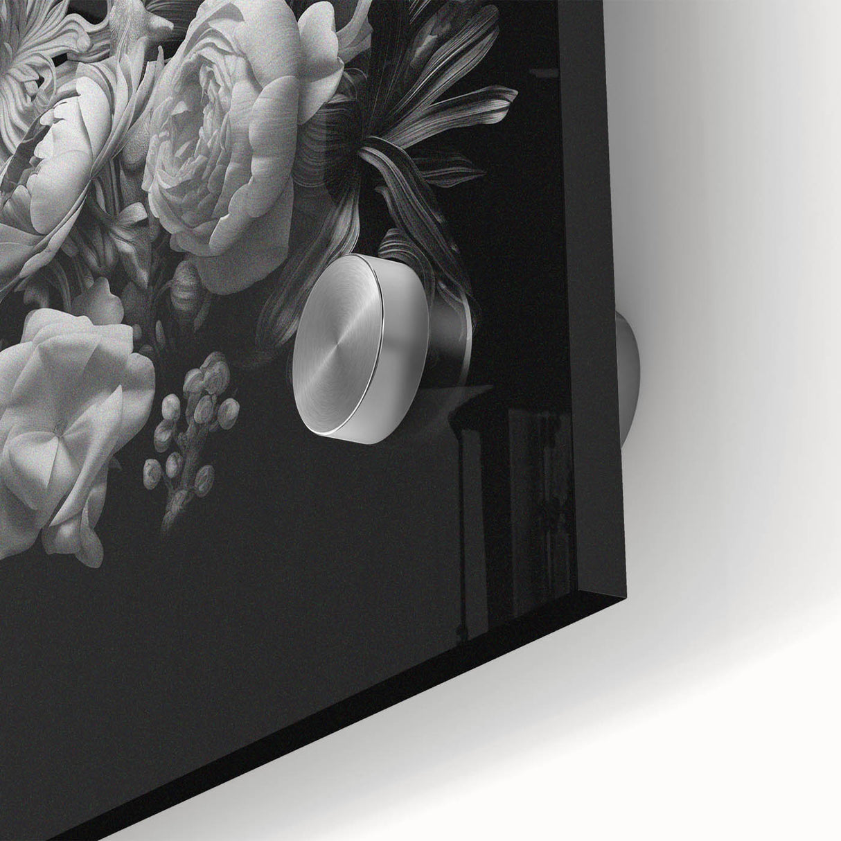 Electric Wall Art - Dark Floral Black and White Painting - Moody Decor