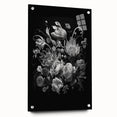 Electric Wall Art - Dark Floral Black and White Painting - Moody Decor