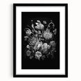 Electric Wall Art - Dark Floral Black and White Painting - Moody Decor