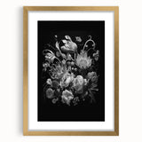 Electric Wall Art - Dark Floral Black and White Painting - Moody Decor