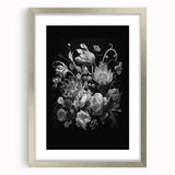 Electric Wall Art - Dark Floral Black and White Painting - Moody Decor