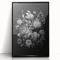 Electric Wall Art - Dark Floral Black and White Painting - Moody Decor