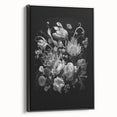 Electric Wall Art - Dark Floral Black and White Painting - Moody Decor