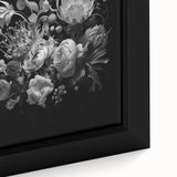 Electric Wall Art - Dark Floral Black and White Painting - Moody Decor