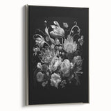 Electric Wall Art - Dark Floral Black and White Painting - Moody Decor