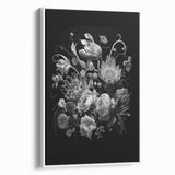 Electric Wall Art - Dark Floral Black and White Painting - Moody Decor