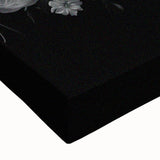 Electric Wall Art - Dark Floral Black and White Painting - Moody Decor