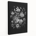 Electric Wall Art - Dark Floral Black and White Painting - Moody Decor