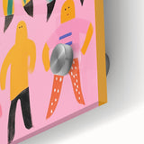 Electric Wall Art - Playful Abstract Figures Painting - Modern Pop Decor