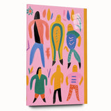 Electric Wall Art - Playful Abstract Figures Painting - Modern Pop Decor