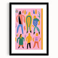 Electric Wall Art - Playful Abstract Figures Painting - Modern Pop Decor