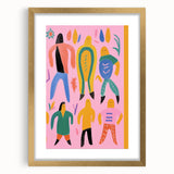 Electric Wall Art - Playful Abstract Figures Painting - Modern Pop Decor