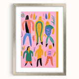 Electric Wall Art - Playful Abstract Figures Painting - Modern Pop Decor