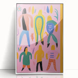 Electric Wall Art - Playful Abstract Figures Painting - Modern Pop Decor