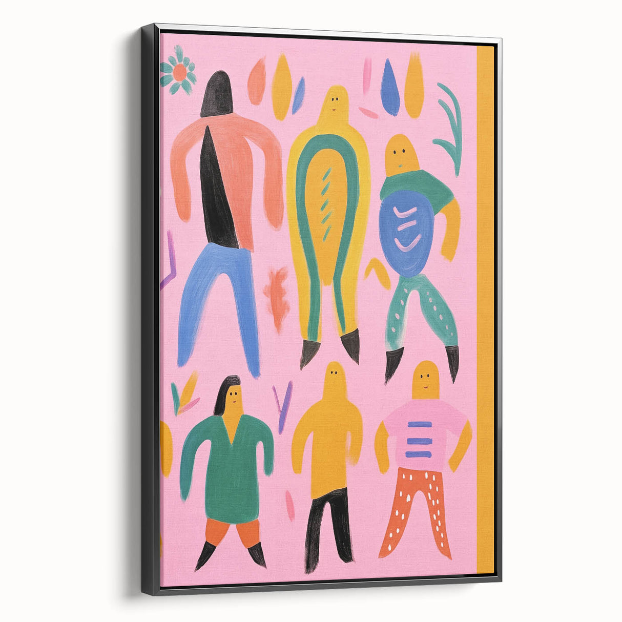 Electric Wall Art - Playful Abstract Figures Painting - Modern Pop Decor