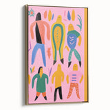Electric Wall Art - Playful Abstract Figures Painting - Modern Pop Decor