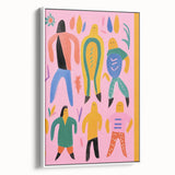 Electric Wall Art - Playful Abstract Figures Painting - Modern Pop Decor