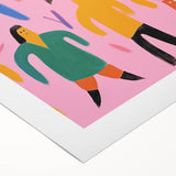 Electric Wall Art - Playful Abstract Figures Painting - Modern Pop Decor