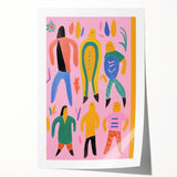 Electric Wall Art - Playful Abstract Figures Painting - Modern Pop Decor