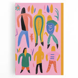 Electric Wall Art - Playful Abstract Figures Painting - Modern Pop Decor