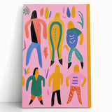 Electric Wall Art - Playful Abstract Figures Painting - Modern Pop Decor