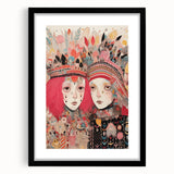 Electric Wall Art – Vibrant Abstract Faces Modern Electric Art Canvas