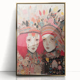 Electric Wall Art – Vibrant Abstract Faces Modern Electric Art Canvas