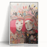 Electric Wall Art – Vibrant Abstract Faces Modern Electric Art Canvas