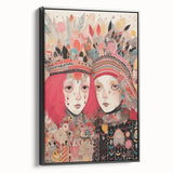 Electric Wall Art – Vibrant Abstract Faces Modern Electric Art Canvas