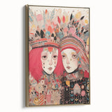 Electric Wall Art – Vibrant Abstract Faces Modern Electric Art Canvas