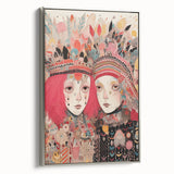 Electric Wall Art – Vibrant Abstract Faces Modern Electric Art Canvas