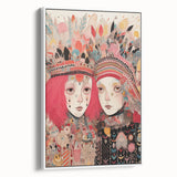 Electric Wall Art – Vibrant Abstract Faces Modern Electric Art Canvas