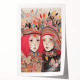 Electric Wall Art – Vibrant Abstract Faces Modern Electric Art Canvas