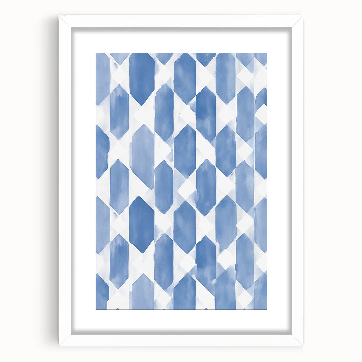 Electric Wall Art – Geometric Blue Pattern Modern Electric Decor Canvas