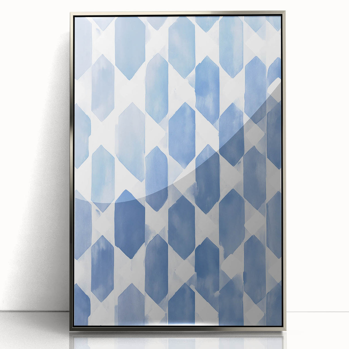 Electric Wall Art – Geometric Blue Pattern Modern Electric Decor Canvas