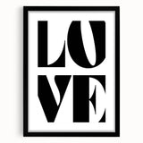 Electric Wall Art – Bold Typography Love Design Modern Electric Canvas