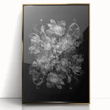 Electric Wall Art – Dramatic Floral Black and White Modern Electric Decor