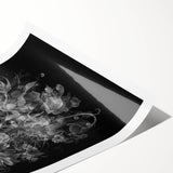Electric Wall Art – Dramatic Floral Black and White Modern Electric Decor