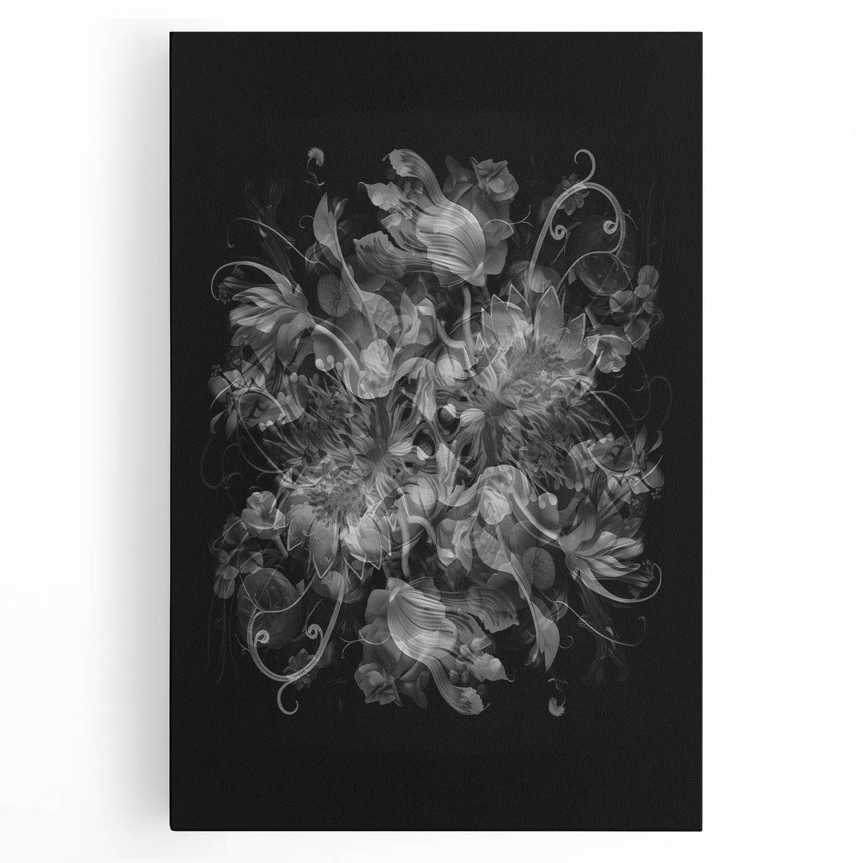Electric Wall Art – Dramatic Floral Black and White Modern Electric Decor