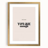 Electric Wall Art – Motivational Typography 'You Are Enough' Electric Decor