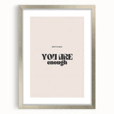 Electric Wall Art – Motivational Typography 'You Are Enough' Electric Decor