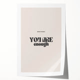 Electric Wall Art – Motivational Typography 'You Are Enough' Electric Decor