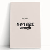 Electric Wall Art – Motivational Typography 'You Are Enough' Electric Decor