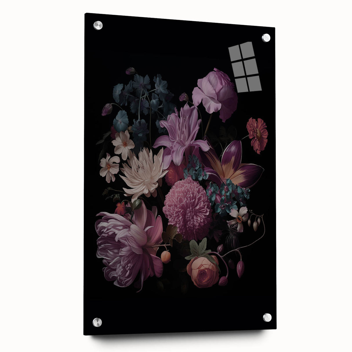 Electric Wall Art – Dark Moody Floral Arrangement Modern Electric Decor