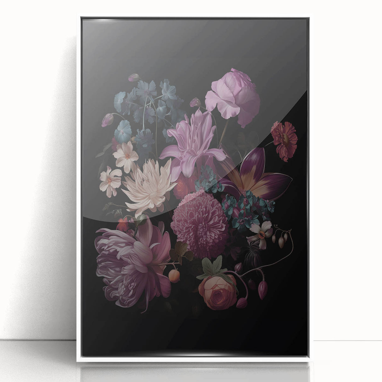 Electric Wall Art – Dark Moody Floral Arrangement Modern Electric Decor